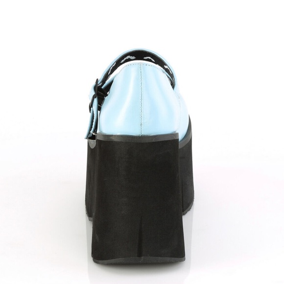 Demonia Kera MaryJane Blue Platform Heels - Picture 3 of 15